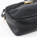 Salvatore Ferragamo Vala Shoulder Bag Leather Black Gold Auth BA7980-14