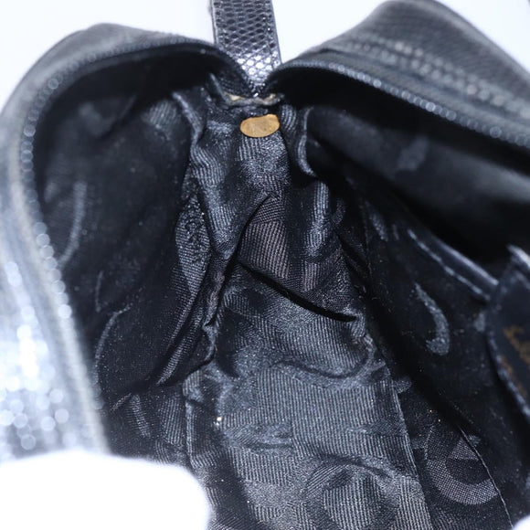 Salvatore Ferragamo Vala Shoulder Bag Leather Black Gold Auth BA7980