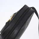 Salvatore Ferragamo Vala Shoulder Bag Leather Black Gold Auth BA7980-6