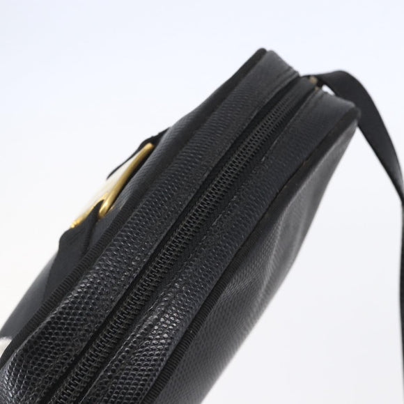 Salvatore Ferragamo Vala Shoulder Bag Leather Black Gold Auth BA7980