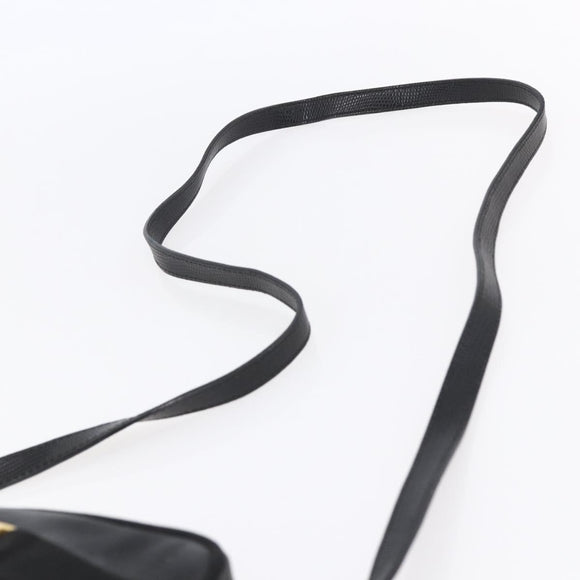 Salvatore Ferragamo Vala Shoulder Bag Leather Black Gold Auth BA7980