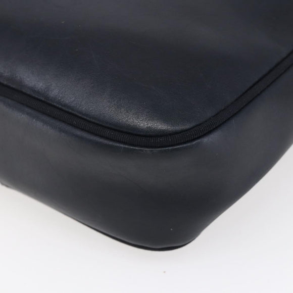 Salvatore Ferragamo Vala Shoulder Bag Leather Navy Gold Auth BA7981