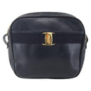 Salvatore Ferragamo Vala Shoulder Bag Leather Navy Gold Auth BA7981-13