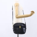 Salvatore Ferragamo Vala Shoulder Bag Leather Navy Gold Auth BA7981-23