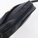 Salvatore Ferragamo Vala Shoulder Bag Leather Navy Gold Auth BA7981-6