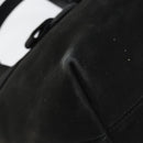 Salvatore Ferragamo Vala Hand Bag Suede Black Gold Auth BA7982-14