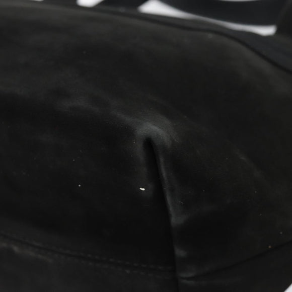 Salvatore Ferragamo Vala Hand Bag Suede Black Gold Auth BA7982