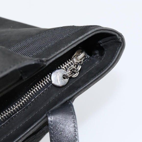 Salvatore Ferragamo Vala Hand Bag Suede Black Gold Auth BA7982