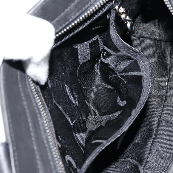 Salvatore Ferragamo Vala Hand Bag Suede Black Gold Auth BA7982