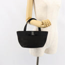Salvatore Ferragamo Vala Hand Bag Suede Black Gold Auth BA7982-22
