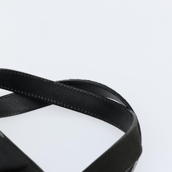 Salvatore Ferragamo Vala Hand Bag Suede Black Gold Auth BA7982