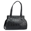 Salvatore Ferragamo Gancini Tote Bag Leather Black Silver Auth BA7983-1