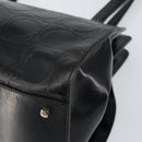 Salvatore Ferragamo Gancini Tote Bag Leather Black Silver Auth BA7983-9