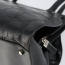 Salvatore Ferragamo Gancini Tote Bag Leather Black Silver Auth BA7983-15