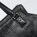 Salvatore Ferragamo Gancini Tote Bag Leather Black Silver Auth BA7983-17