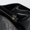 Salvatore Ferragamo Gancini Tote Bag Leather Black Silver Auth BA7983-10