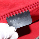 Salvatore Ferragamo Gancini Tote Bag Leather Black Silver Auth BA7983-12