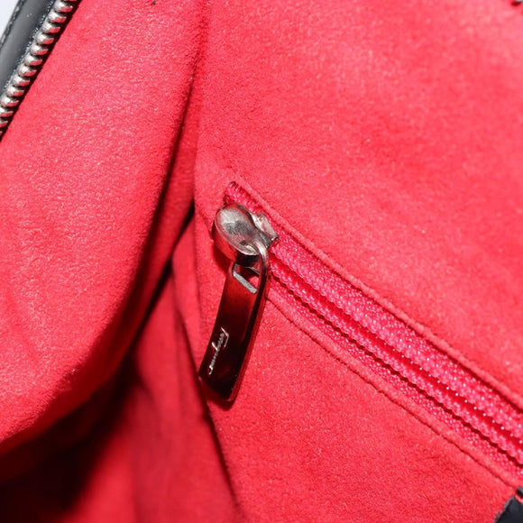 Salvatore Ferragamo Gancini Tote Bag Leather Black Silver Auth BA7983