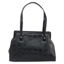 Salvatore Ferragamo Gancini Tote Bag Leather Black Silver Auth BA7983-2