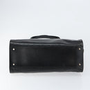 Salvatore Ferragamo Gancini Tote Bag Leather Black Silver Auth BA7983-5