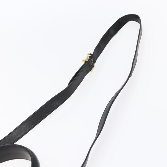 Salvatore Ferragamo Gancini Hand Bag Leather 2way Black Gold Auth BA7984