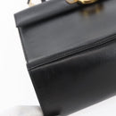 Salvatore Ferragamo Gancini Hand Bag Leather 2way Black Gold Auth BA7984-13