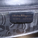 Salvatore Ferragamo Gancini Hand Bag Leather 2way Black Gold Auth BA7984-16