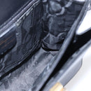 Salvatore Ferragamo Gancini Hand Bag Leather 2way Black Gold Auth BA7984-19
