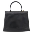 Salvatore Ferragamo Gancini Hand Bag Leather 2way Black Gold Auth BA7984-3