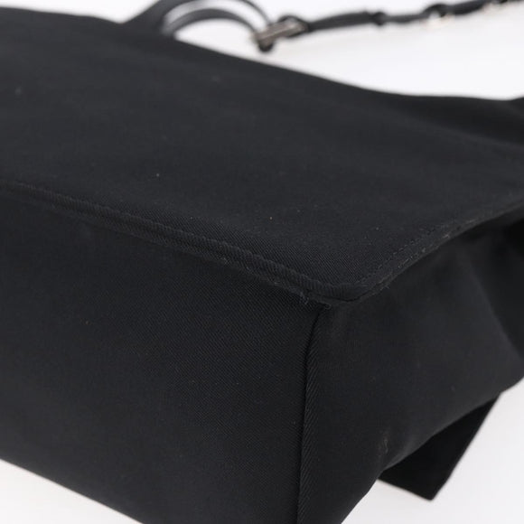 Salvatore Ferragamo Vala Shoulder Bag Canvas Black Silver Auth BA7986