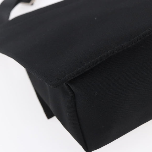 Salvatore Ferragamo Vala Shoulder Bag Canvas Black Silver Auth BA7986