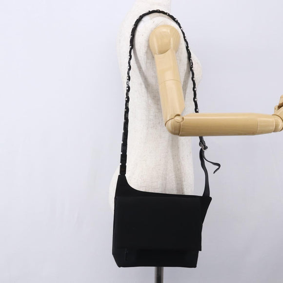 Salvatore Ferragamo Vala Shoulder Bag Canvas Black Silver Auth BA7986