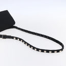 Salvatore Ferragamo Vala Shoulder Bag Canvas Black Silver Auth BA7986-7