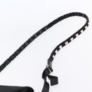 Salvatore Ferragamo Vala Shoulder Bag Canvas Black Silver Auth BA7986-8