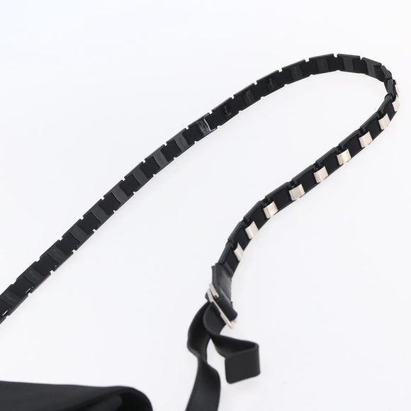 Salvatore Ferragamo Vala Shoulder Bag Canvas Black Silver Auth BA7986