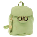Salvatore Ferragamo Backpack Suede Green Gold Auth BA7987-1