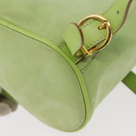 Salvatore Ferragamo Backpack Suede Green Gold Auth BA7987
