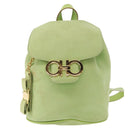Salvatore Ferragamo Backpack Suede Green Gold Auth BA7987-13
