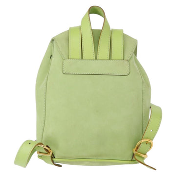 Salvatore Ferragamo Backpack Suede Green Gold Auth BA7987 - 0