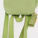 Salvatore Ferragamo Backpack Suede Green Gold Auth BA7987-7
