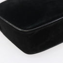 Salvatore Ferragamo Gancini Shoulder Bag Suede Black Gold Auth BA7988-14