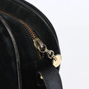 Salvatore Ferragamo Gancini Shoulder Bag Suede Black Gold Auth BA7988-10