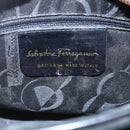 Salvatore Ferragamo Gancini Shoulder Bag Suede Black Gold Auth BA7988-12
