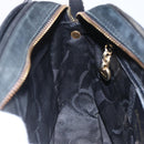 Salvatore Ferragamo Gancini Shoulder Bag Suede Black Gold Auth BA7988-19