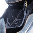 Salvatore Ferragamo Gancini Shoulder Bag Suede Black Gold Auth BA7988-20