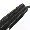 Salvatore Ferragamo Gancini Shoulder Bag Suede Black Gold Auth BA7988-6