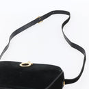 Salvatore Ferragamo Gancini Shoulder Bag Suede Black Gold Auth BA7988-8