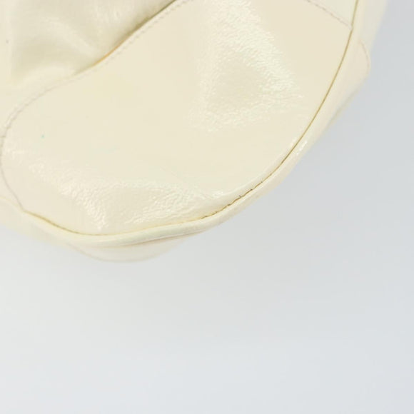 Salvatore Ferragamo Gancini Tote Bag Leather Silver White Auth BA7989