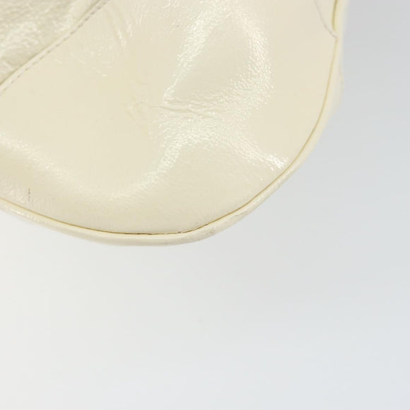 Salvatore Ferragamo Gancini Tote Bag Leather Silver White Auth BA7989