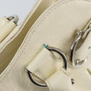 Salvatore Ferragamo Gancini Tote Bag Leather Silver White Auth BA7989-8